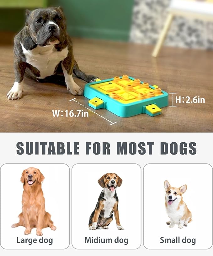 Dog Puzzle Toy with Adjustable Difficulty, Removable Parts, Large