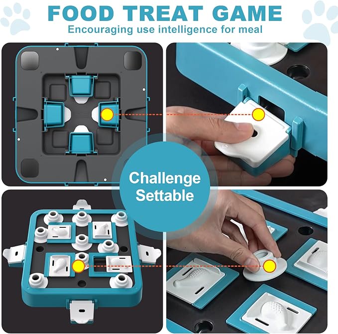 Interactive Dog Puzzle Toy with Adjustable Difficulty Levels, Large