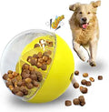 Dog Treat Dispensing Ball with Adjustable Release, Yellow, 5.6 Inch