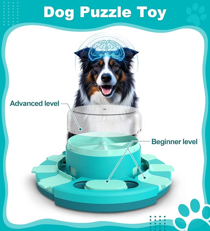 Dog Puzzle Feeder Toy for Small and Medium Dogs, Slow Feeding Bowl