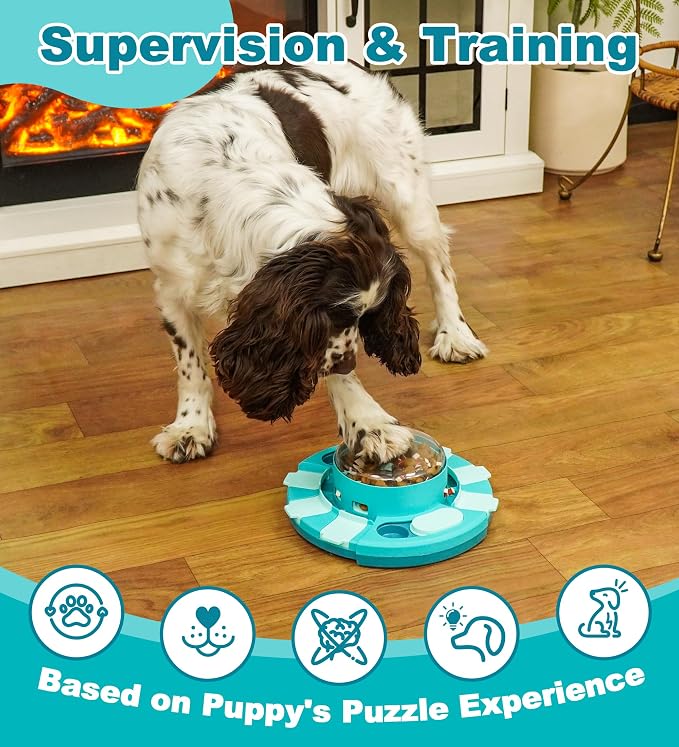 Dog Puzzle Feeder Toy for Small and Medium Dogs, Slow Feeding Bowl