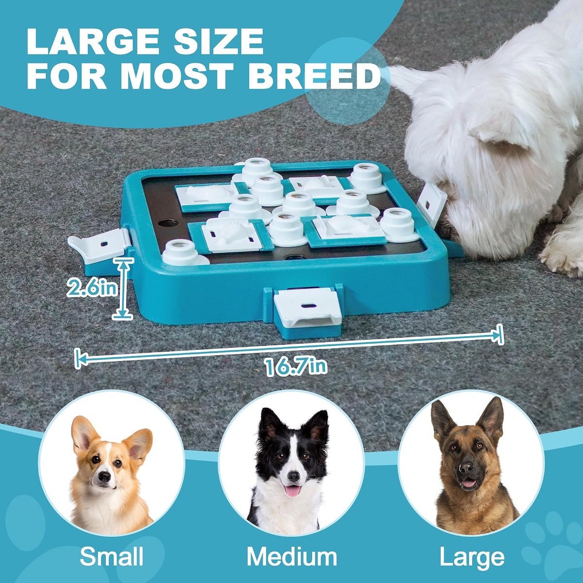 Interactive Dog Puzzle Toy with Adjustable Difficulty Levels, Large