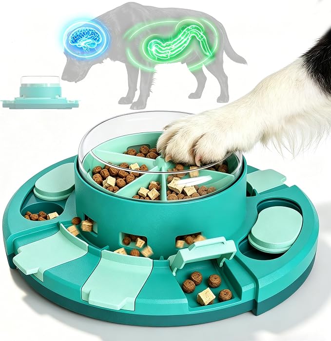 Dog Puzzle Feeder Toy for Small and Medium Dogs, Slow Feeding Bowl